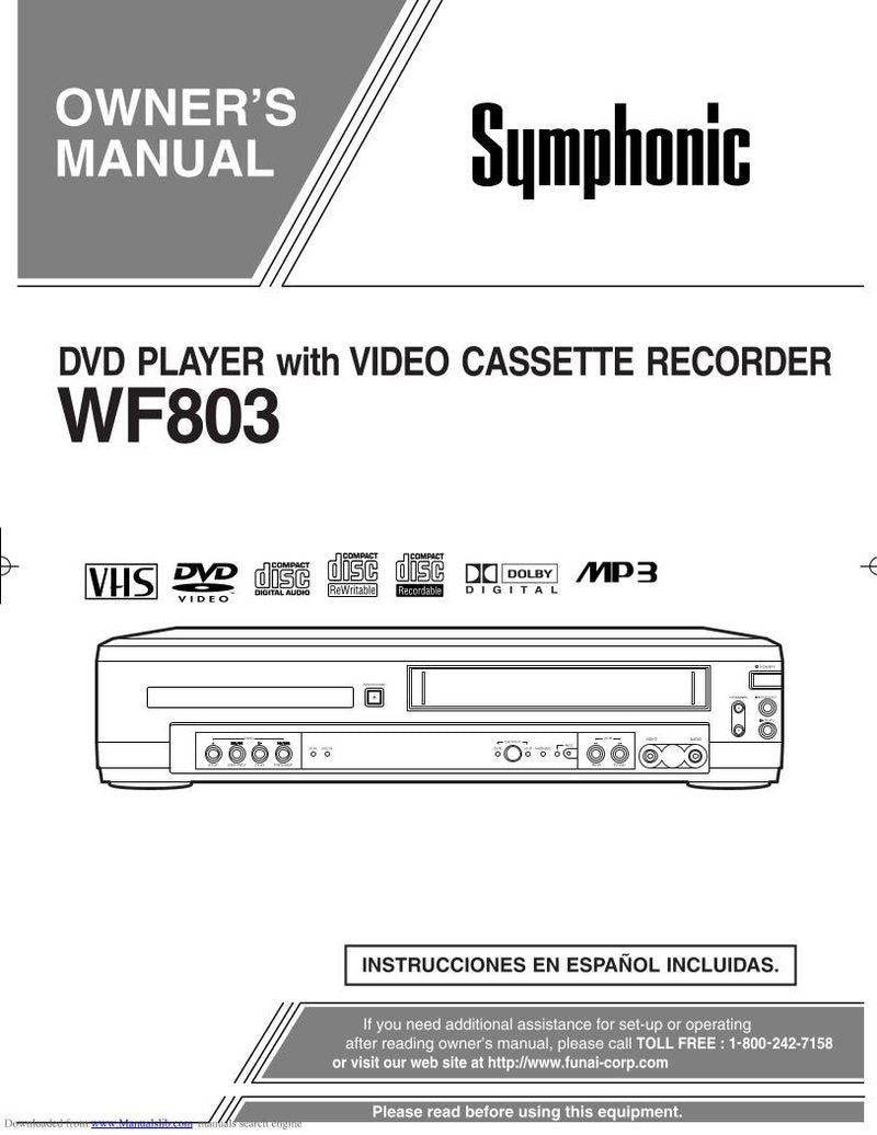 Funai WF803 DVD/VCR Combo Player Operating Manual