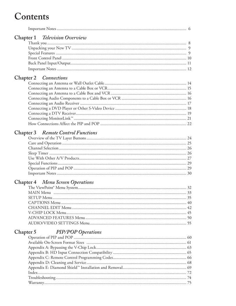 Mitsubishi WS48313 WS55313 WS65313 TV Operating Manual