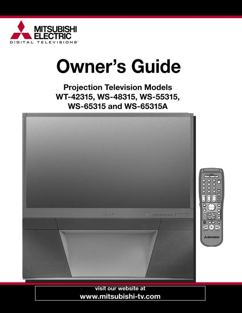 Mitsubishi WS48315 WS55315 WS65315 TV Operating Manual