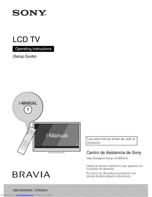 Sony XBR-65X900E TV Operating Manual