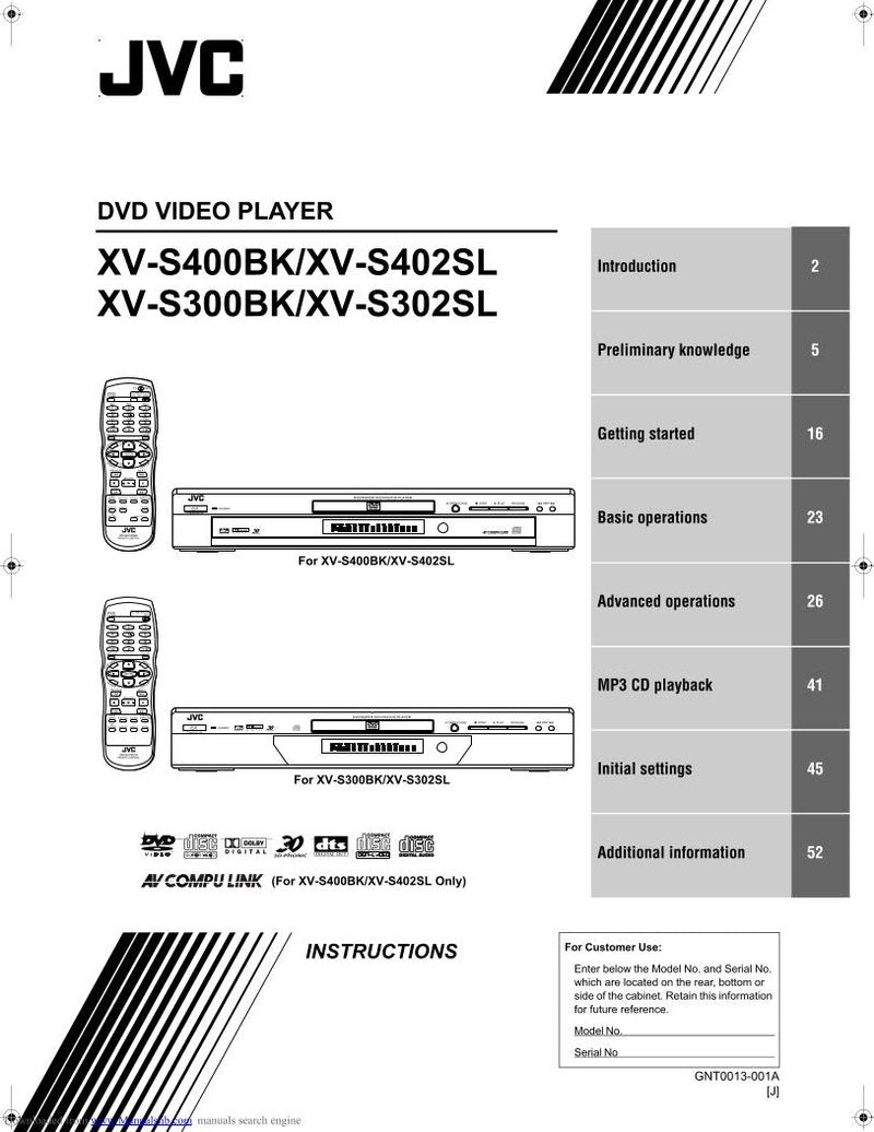 JVC XVS302SL DVD Player Operating Manual