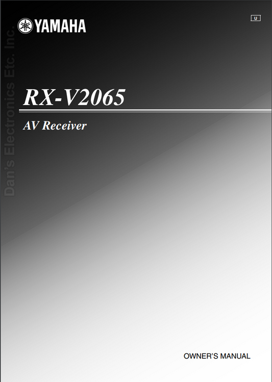 Yamaha RX-V2065 Audio/Video Receiver Operating Manual