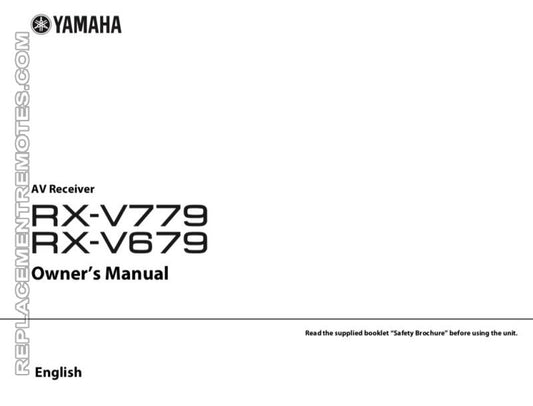 Yamaha RX-V679 RX-V779 Audio/Video Receiver Operating Manual