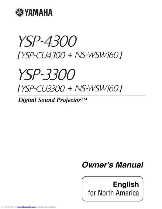 Yamaha YSPCU4300 Sound Bar System Operating Manual