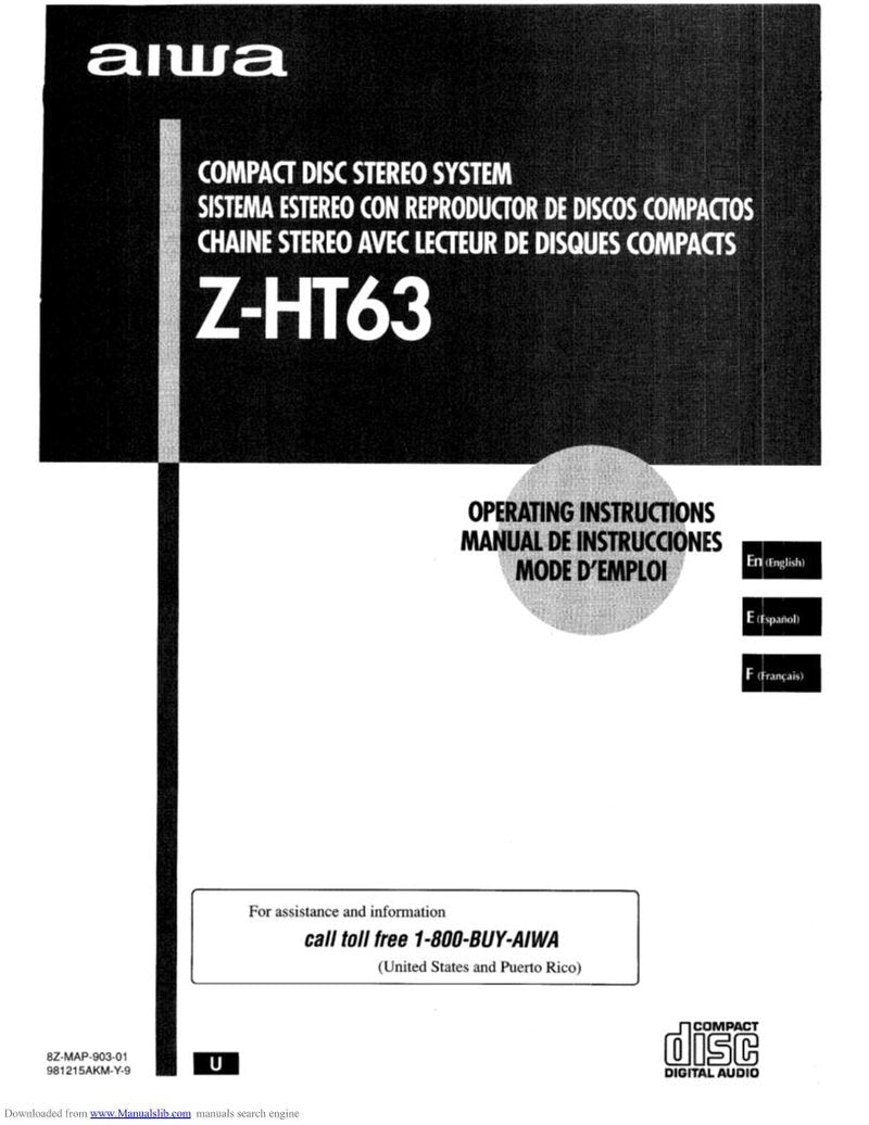 Aiwa CXZHT63 Audio System Operating Manual